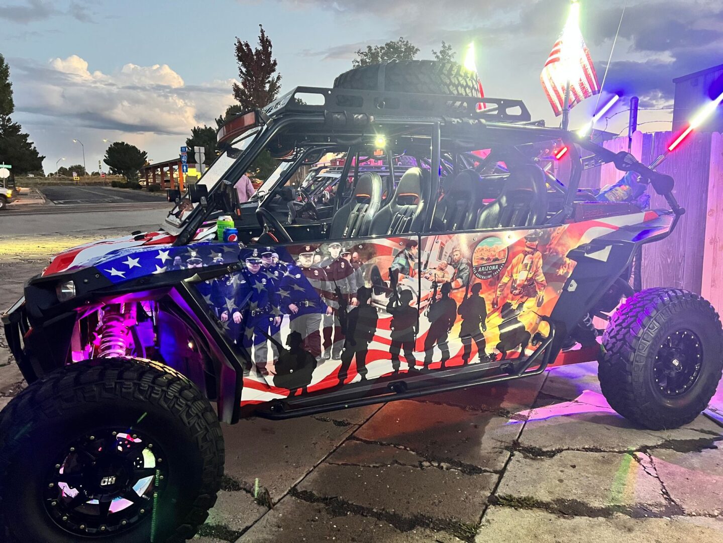 A buggy with an american flag design on it.