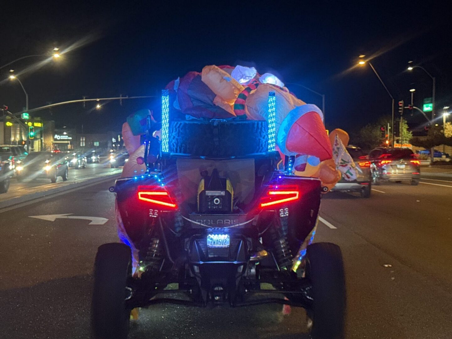 Three-wheeler with inflatables and LED lights