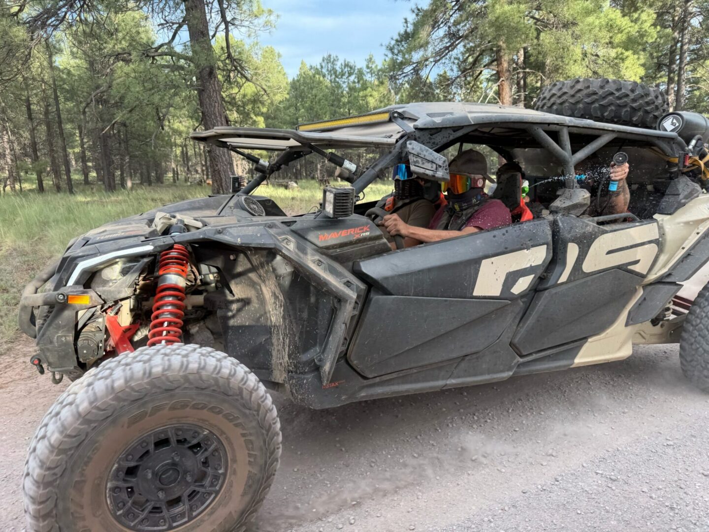 Off-road side-by-side UTV with two passengers